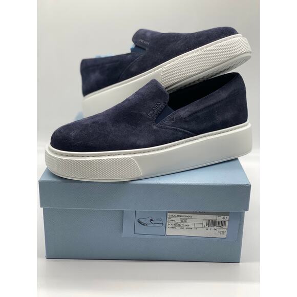 Prada Suede Slip-On Platform Sneakers sz. 40.5 EU - Picture 1 of 6